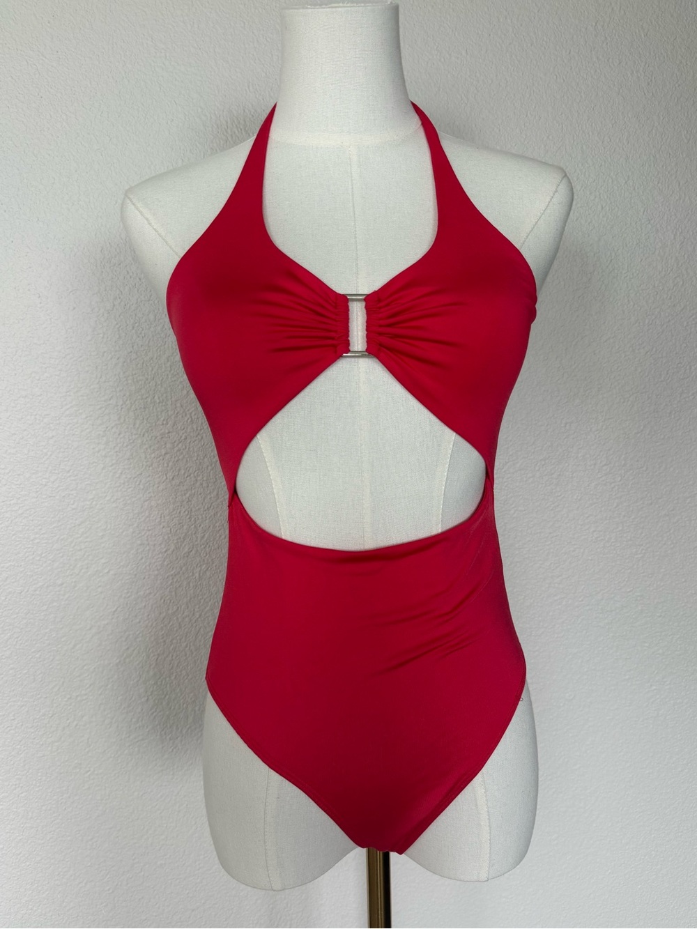 Princess Polly Red Cutout Halter Bodysuit Size US 4